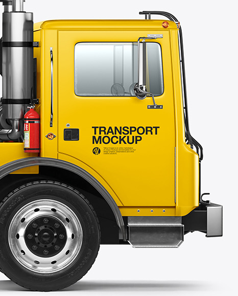 Garbage Truck Mockup - Side View