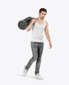 Man w/ Bag in Tank Top Mockup