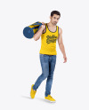 Man w/ Bag in Tank Top Mockup