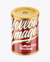 Coffee Tin Can with Glossy Finish Mockup