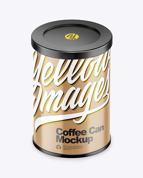 Coffee Tin Can with Glossy Finish Mockup