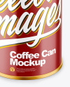 Coffee Tin Can with Glossy Finish Mockup