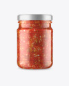 Glass Jar With Salsa Sauce Mockup