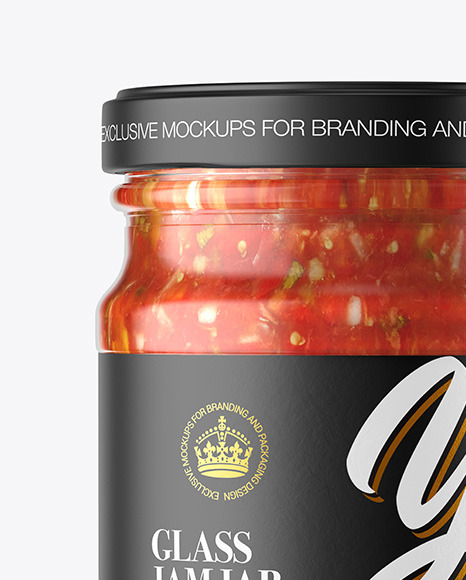 Glass Jar With Salsa Sauce Mockup