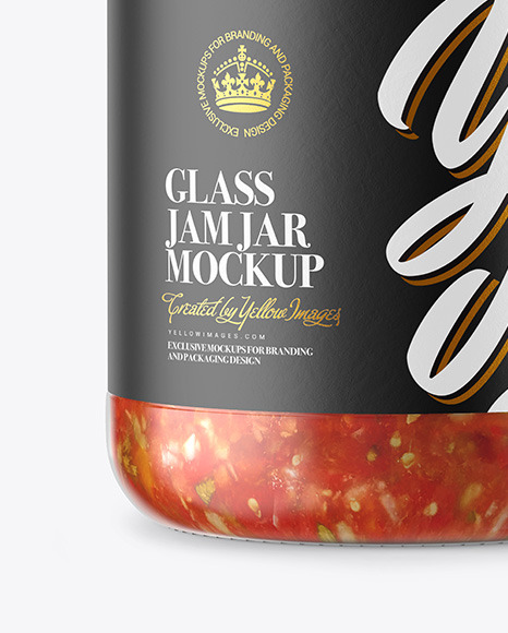 Glass Jar With Salsa Sauce Mockup