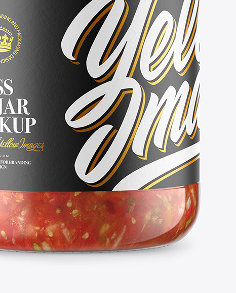 Glass Jar With Salsa Sauce Mockup