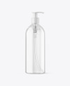 500ml Clear Cosmetic Bottle with Pump Mockup