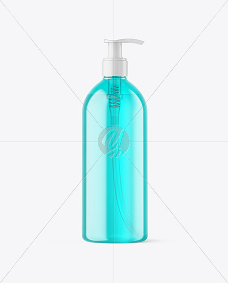 500ml Color Plastic Cosmetic Bottle with Pump Mockup