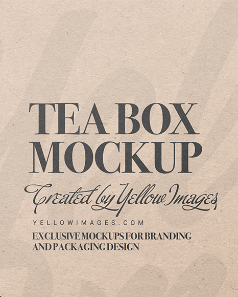 Kraft Paper Box with Tea Mockup