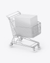 Shopping Cart W/ Paper Boxes Mockup