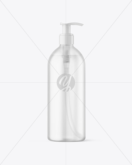 500ml Frosted Cosmetic Bottle with Pump Mockup 500ml Frosted Cosmetic Bottle with Pump Mockup