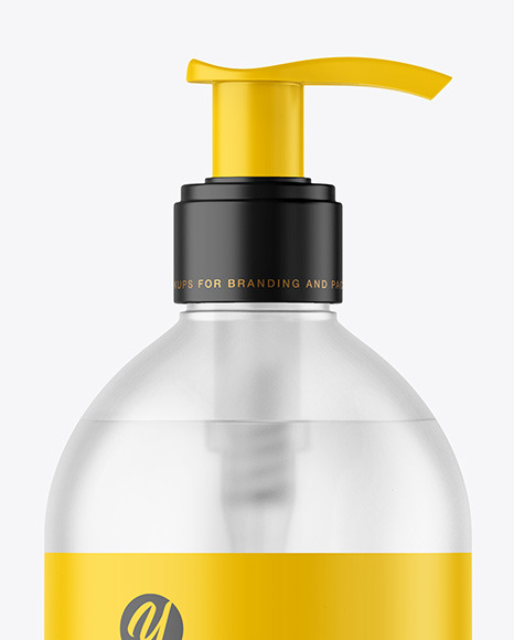 500ml Frosted Cosmetic Bottle with Pump Mockup 500ml Frosted Cosmetic Bottle with Pump Mockup
