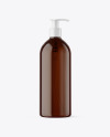 500ml Amber Cosmetic Bottle with Pump Mockup