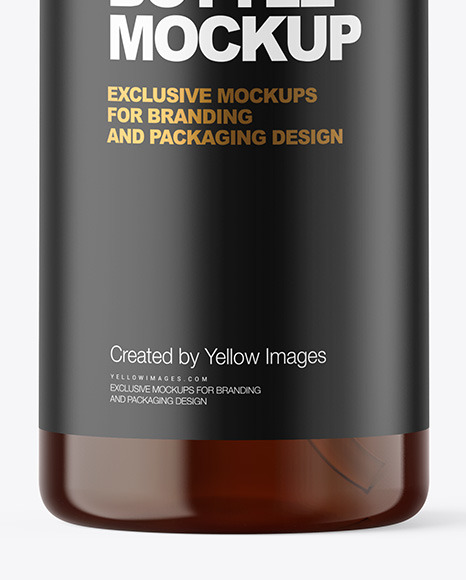500ml Amber Cosmetic Bottle with Pump Mockup 500ml Amber Cosmetic Bottle with Pump Mockup