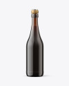 Amber Glass Bottle w/ Red Wine Mockup Amber Glass Bottle w/ Red Wine Mockup