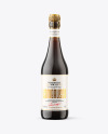Amber Glass Bottle w/ Red Wine Mockup Amber Glass Bottle w/ Red Wine Mockup