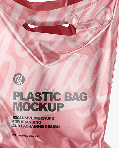 Metallic Plastic Carrier Bag Mockup