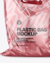 Metallic Plastic Carrier Bag Mockup