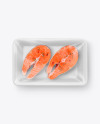 Plastic Tray W/ Salmon Mockup