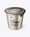 Round Metallic Cup With Aluminium Foil Cap Mockup