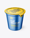 Round Metallic Cup With Aluminium Foil Cap Mockup