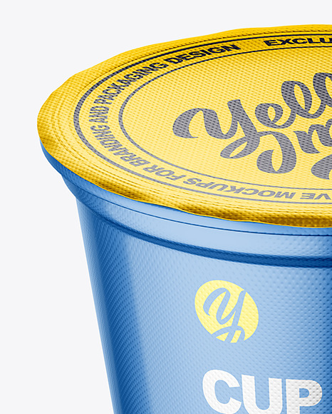 Round Metallic Cup With Aluminium Foil Cap Mockup