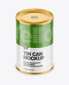 Tin Can with Glossy Finish Mockup