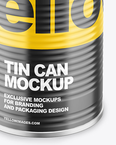 Tin Can with Glossy Finish Mockup