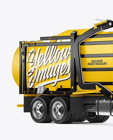 Garbage Truck Mockup - Half Side View