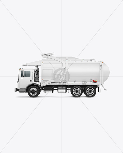 Garbage Truck Mockup - Side View