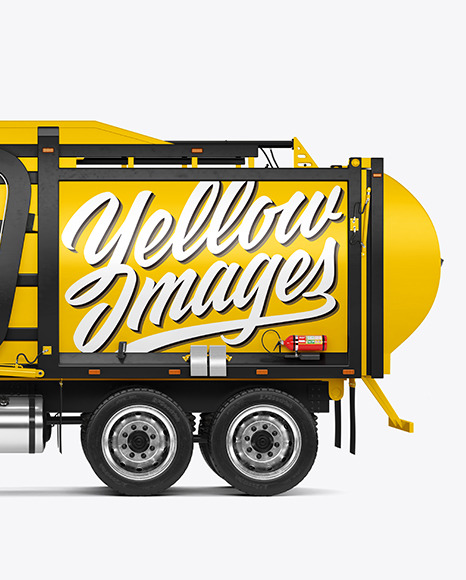 Garbage Truck Mockup - Side View