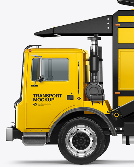 Garbage Truck Mockup - Side View