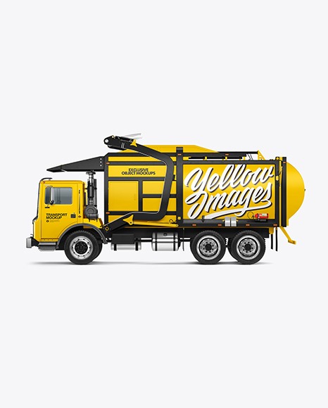 Garbage Truck Mockup - Side View