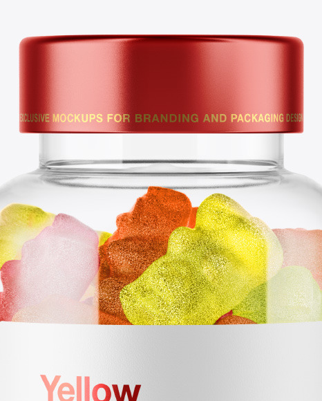 Plastic Bottle with Sugared Gummies Mockup