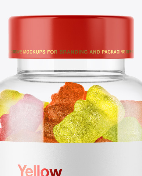 Plastic Bottle with Sugared Gummies Mockup