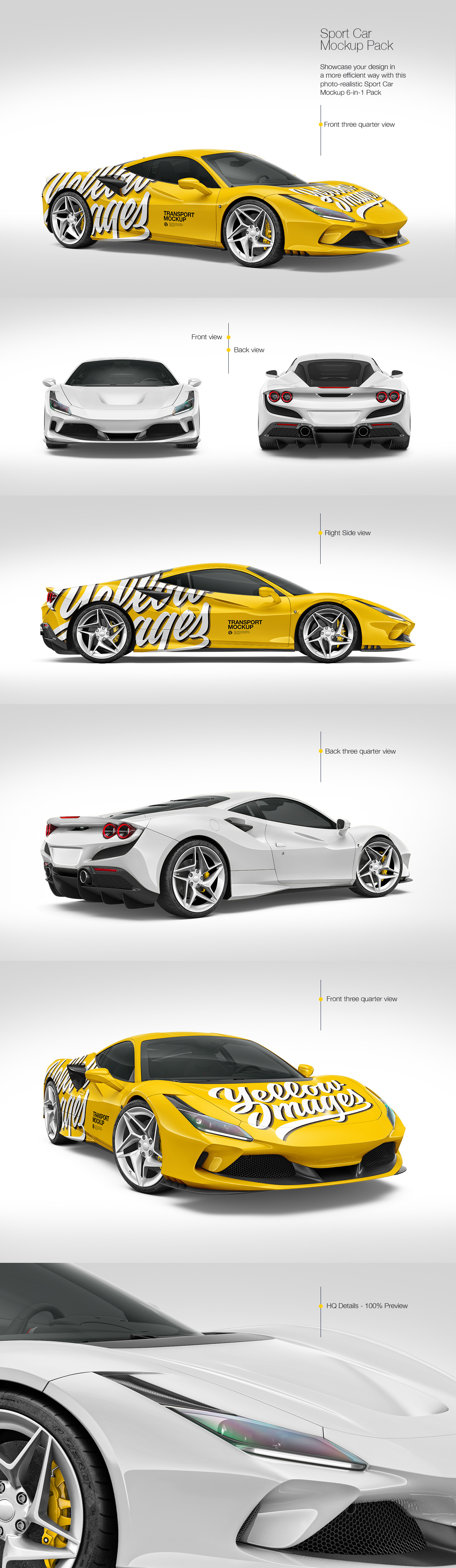 Sport Car Mockup Pack Sport Car Mockup Pack