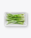 Plastic Tray W/ Asparagus Mockup