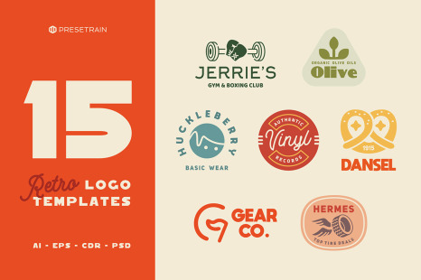 15 Retro Logo Templates & Badges - Small