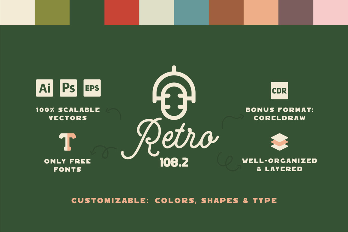 15 Retro Logo Templates &amp; Badges