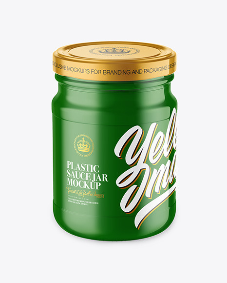 Glossy Plastic Sauce Jar Mockup