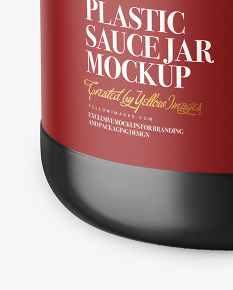 Glossy Plastic Sauce Jar Mockup