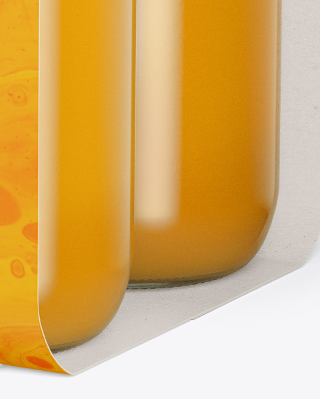 4 Bottles w/ Orange Juice Pack Paper Carrier Mockup