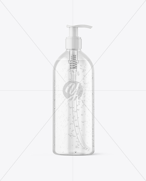 500ml Clear Cosmetic Bottle with Pump Mockup