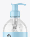 500ml Clear Cosmetic Bottle with Pump Mockup