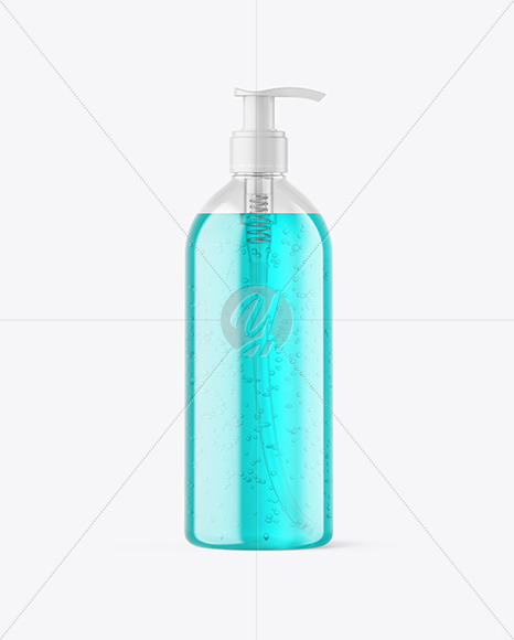 500ml Color Liquid Cosmetic Bottle with Pump Mockup