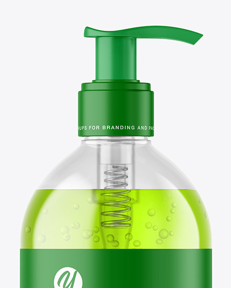 500ml Color Liquid Cosmetic Bottle with Pump Mockup