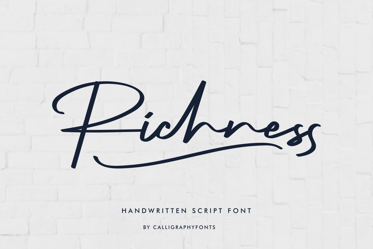 Richness Signature Font Richness Signature Font
