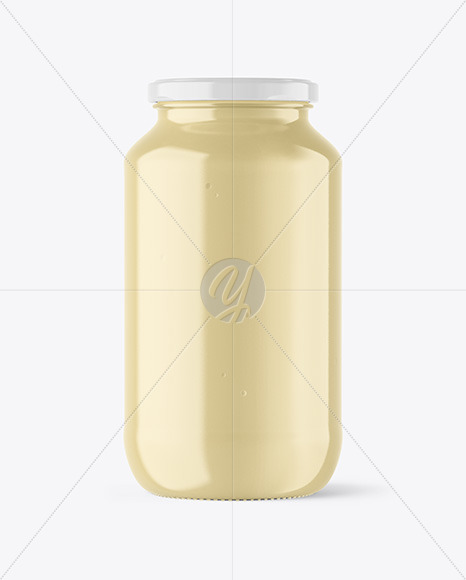 Clear Glass Jar with Creamed Honey Mockup