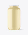 Clear Glass Jar with Creamed Honey Mockup