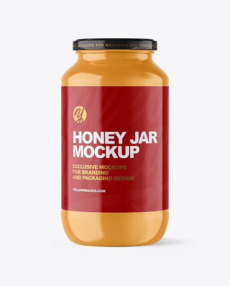 Clear Glass Jar with Creamed Honey Mockup